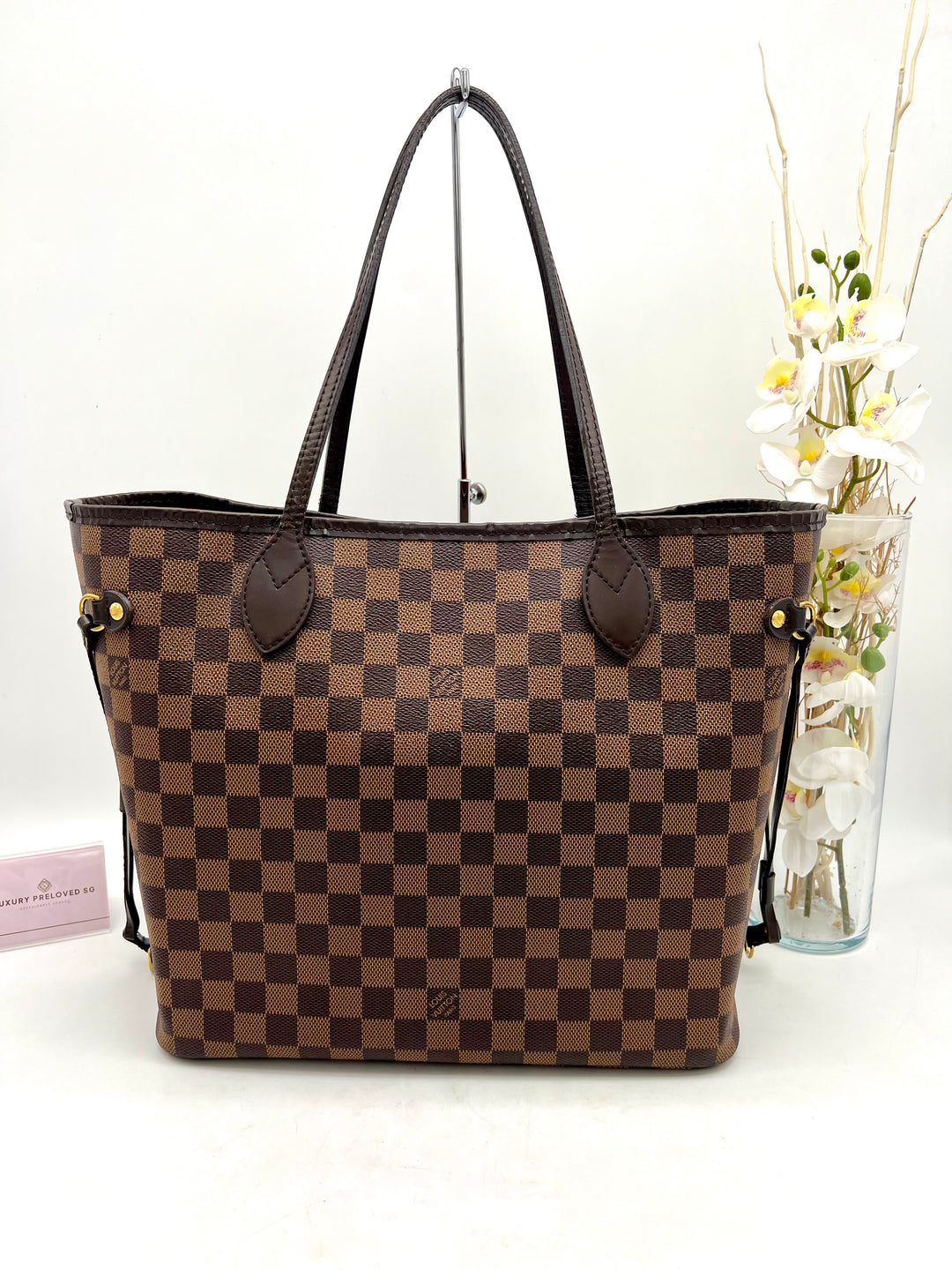 LOUIS VUITTON NEVERFULL MM DAMIER W/ POUCH