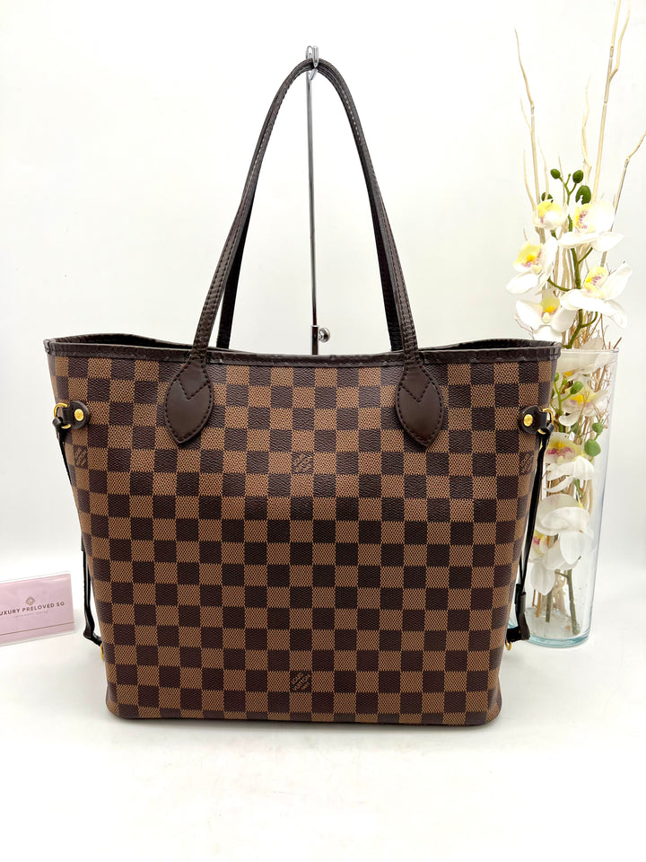 LOUIS VUITTON NEVERFULL MM DAMIER W/ POUCH