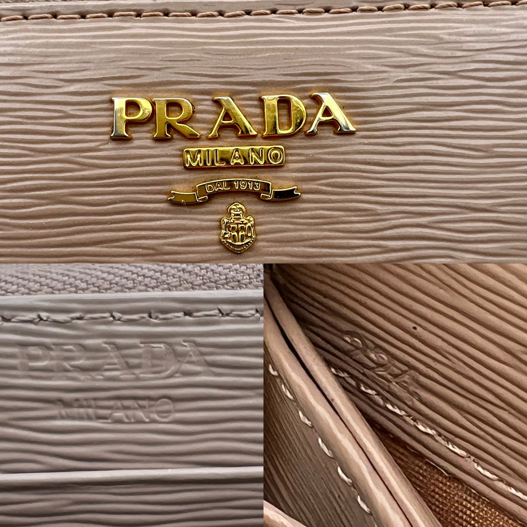 PRADA WALLET ZIP LONG SAFFIANO LEATHER