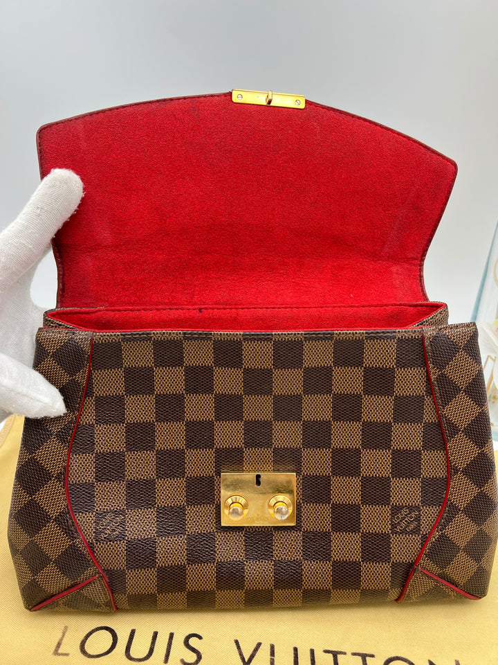 LOUIS VUITTON DAMIER EBENE CAISSA CLUTCH CHERRY
