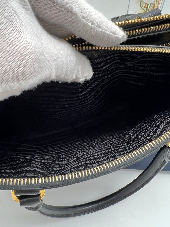 PRADA SAFFIANO DOUBLE ZIP