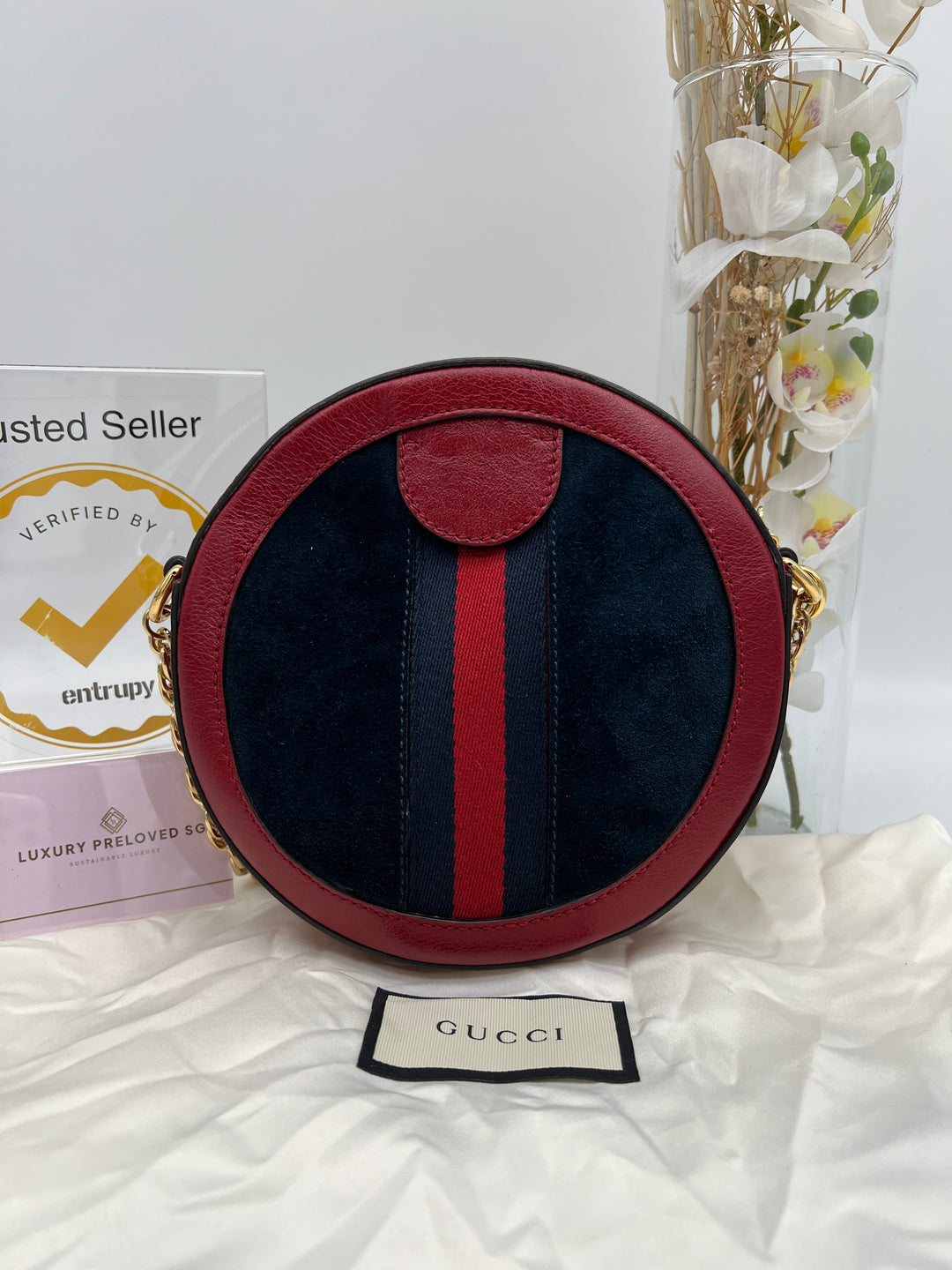 GUCCI VINTAGE OPHIDIA ROUND SHOULDER BAG