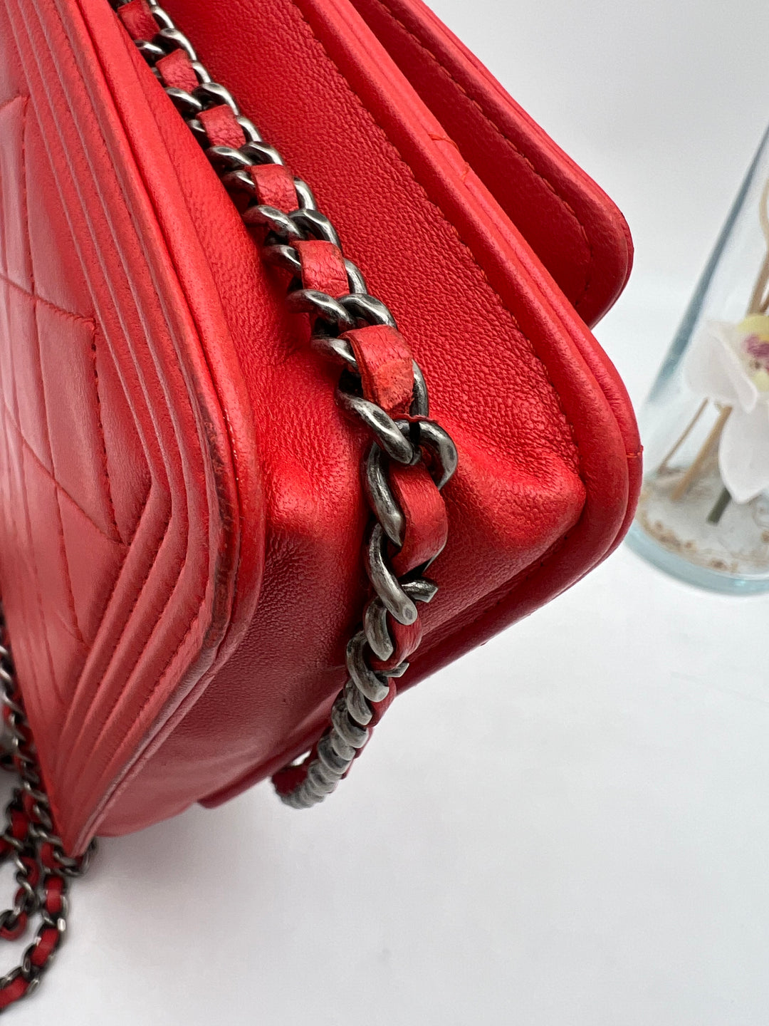 CHANEL BOY WALLET ON CHAIN LAMBSKIN
