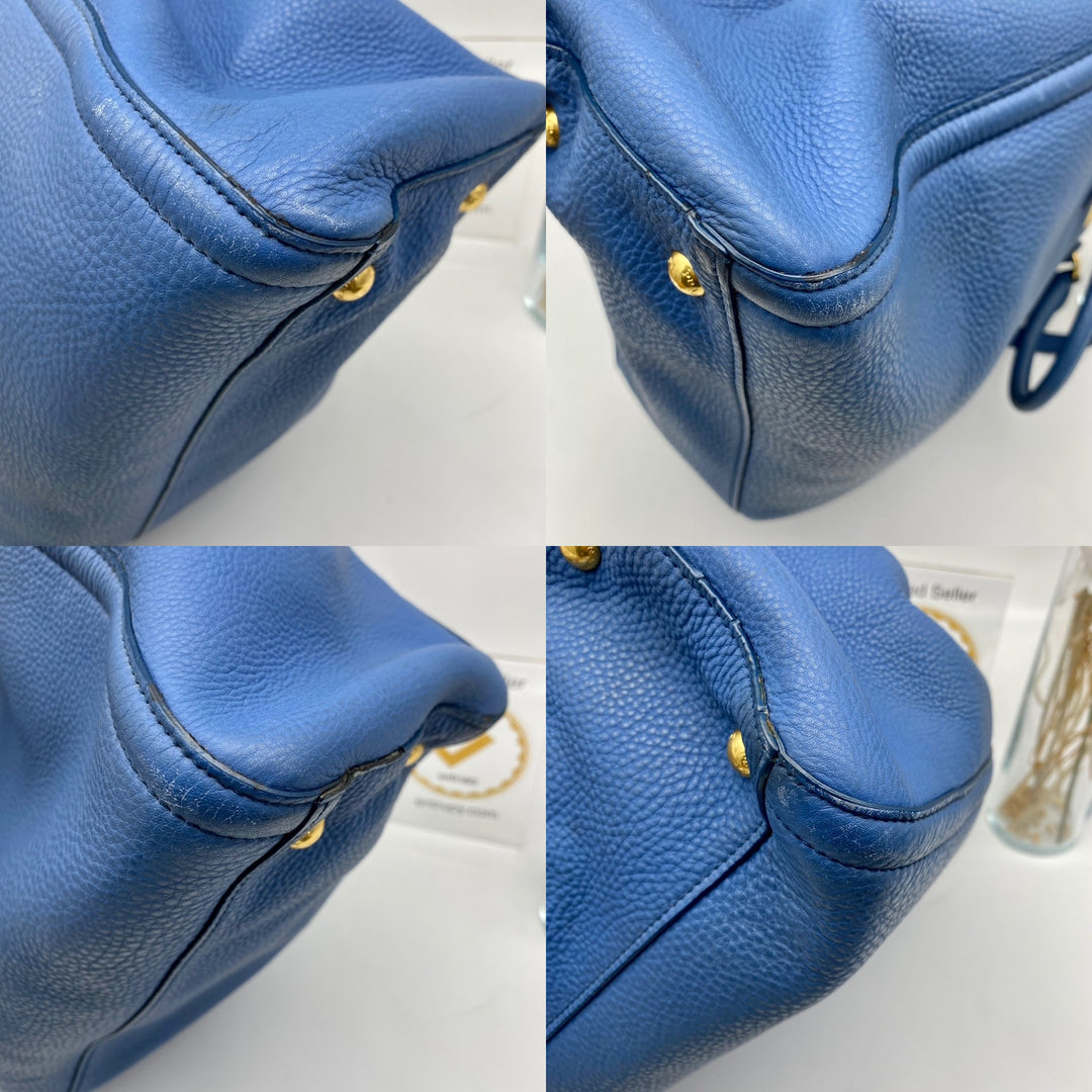 PRADA BLUE LEATHER DAINO 2 WAY BAG