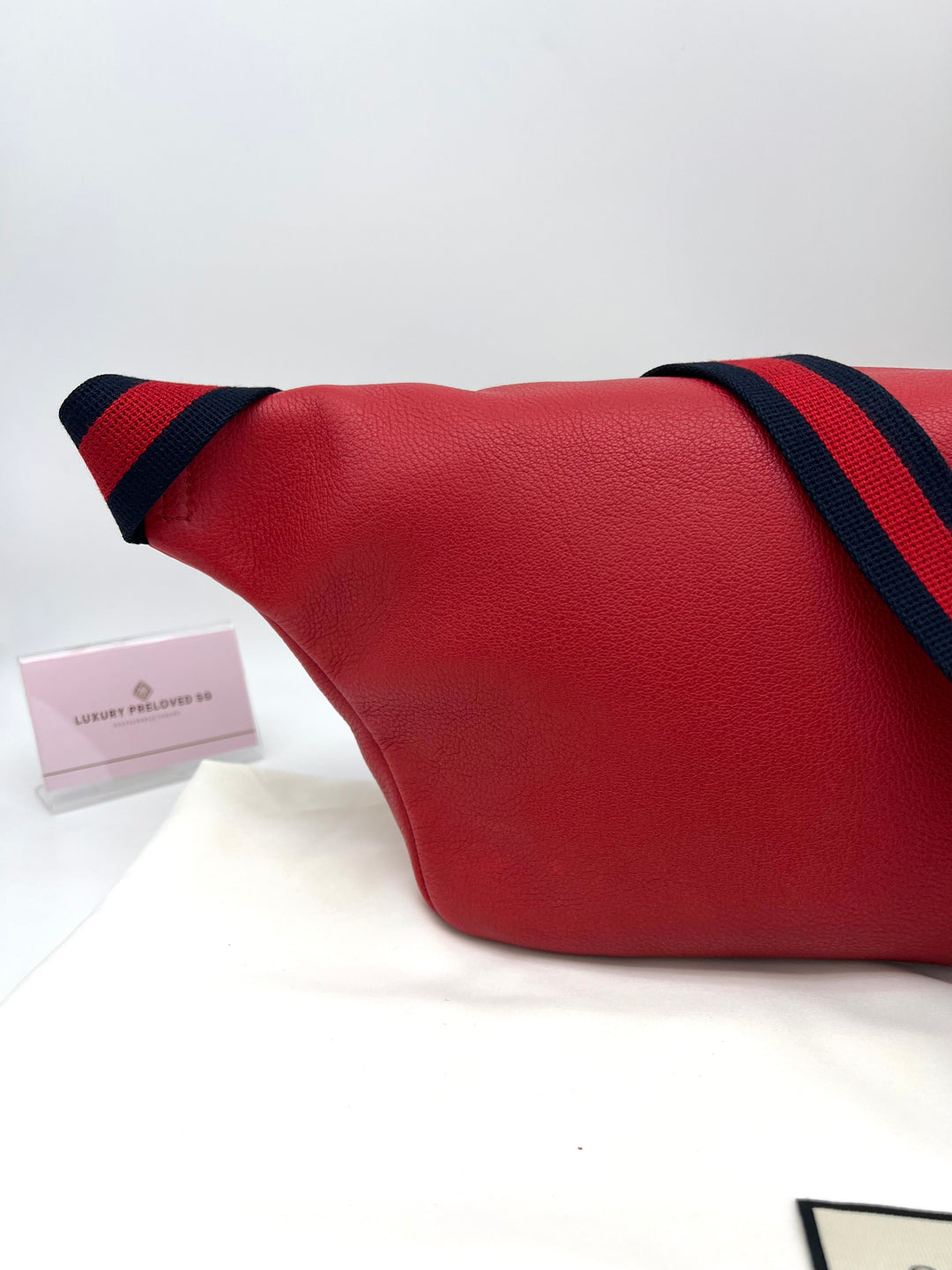 GUCCI RED LEATHER RETRO BELT BAG