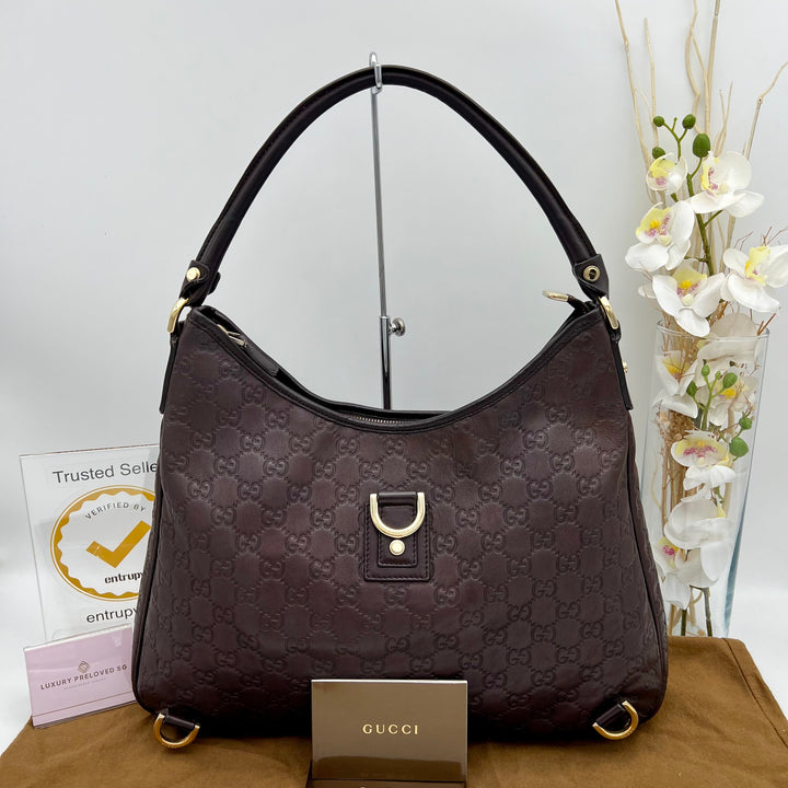 GUCCI  GG LEATHER  ABBEY SHOULDER BAG