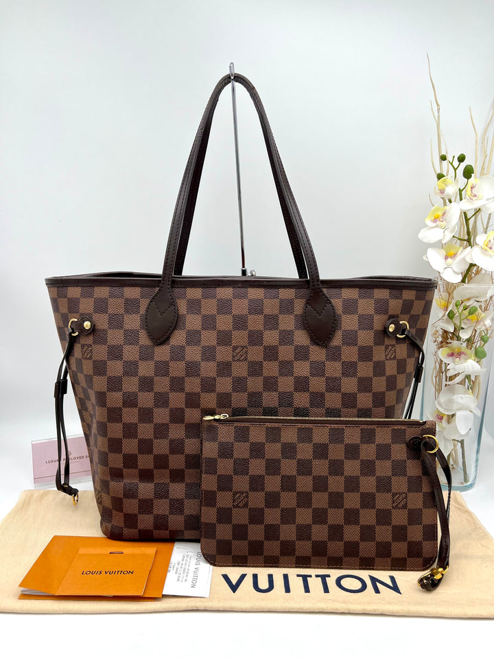 LOUIS VUITTON NEVERFULL MM DAMIER W/ POUCH (RFID)