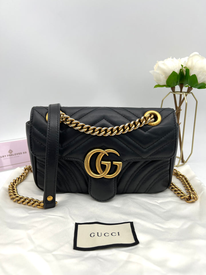 GUCCI MARMONT QUILTED GHW SHOULDER BAG