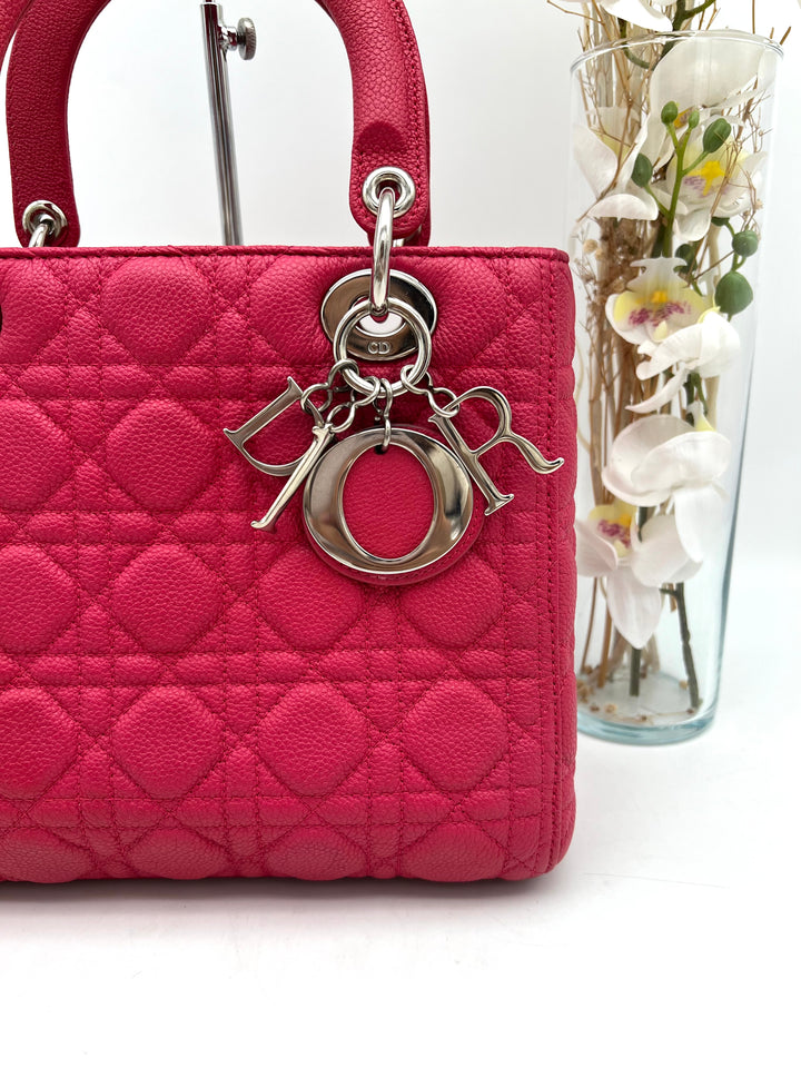 CHRISTIAN DIOR LADY DIOR MEDIUM GRAINED LEATHER