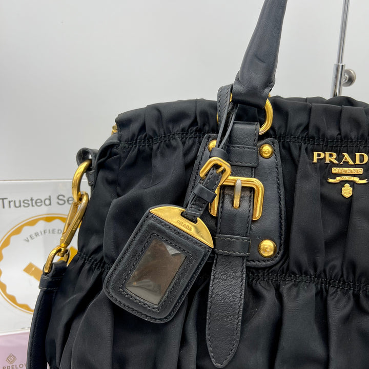 PRADA GAUFRE SHOPPING TOTE BAG