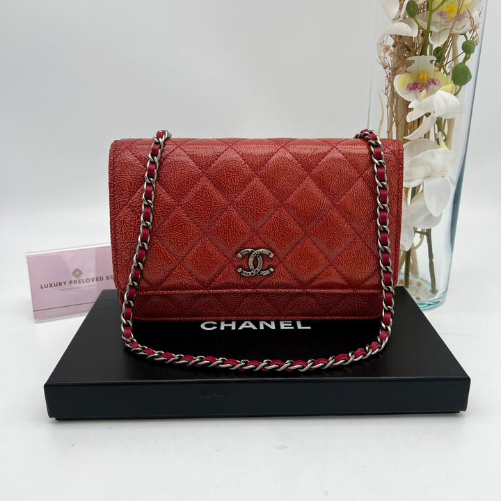 CHANEL SOFT LEATHER WALLET ON CHAIN