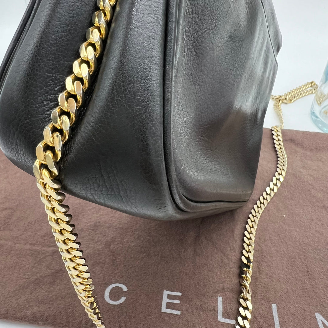 CELINE VINTAGE TRIOMPHE LEATHER GHW CHAIN BAG