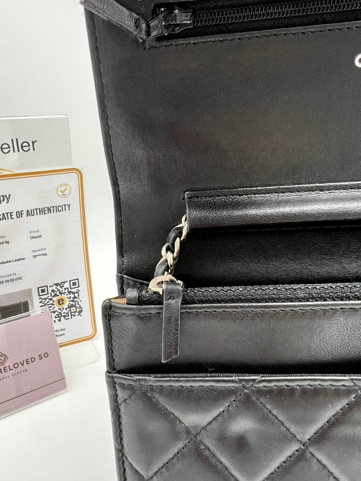 CHANEL LAMBSKIN WALLET ON CHAIN