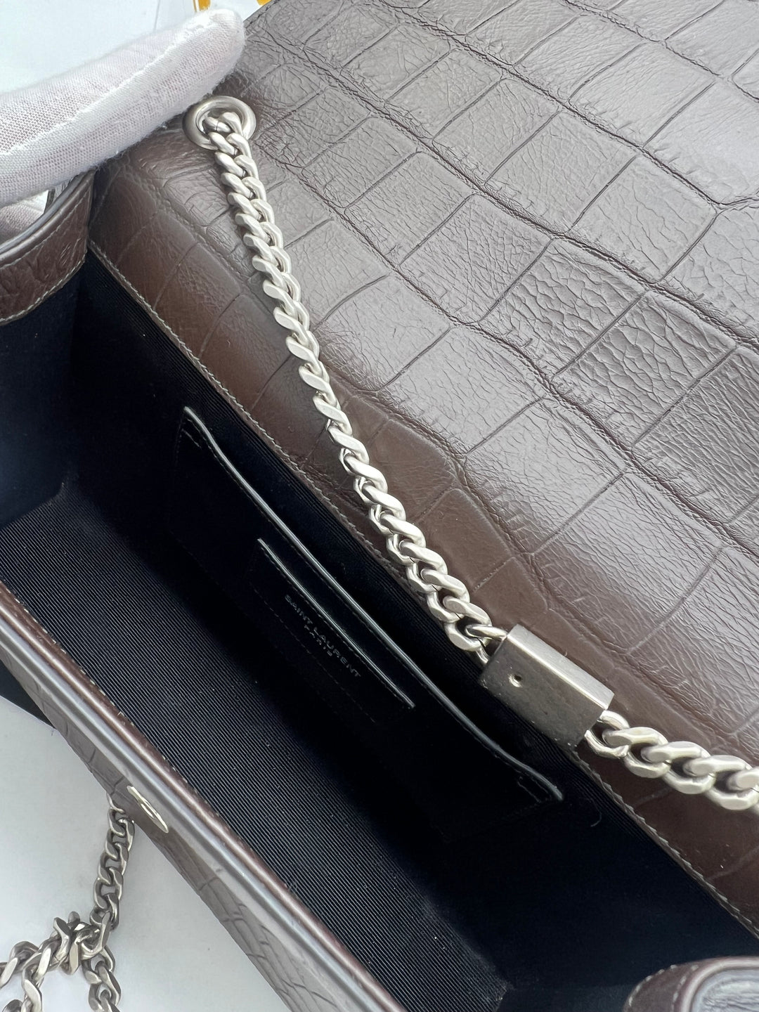 YVES SAINT LAURENT MEDIUM CROC KATE TASSEL