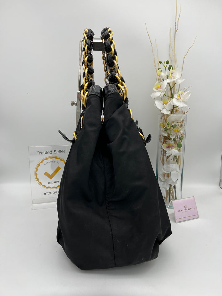 PRADA NYLON 2 WAY CHAIN TOTE