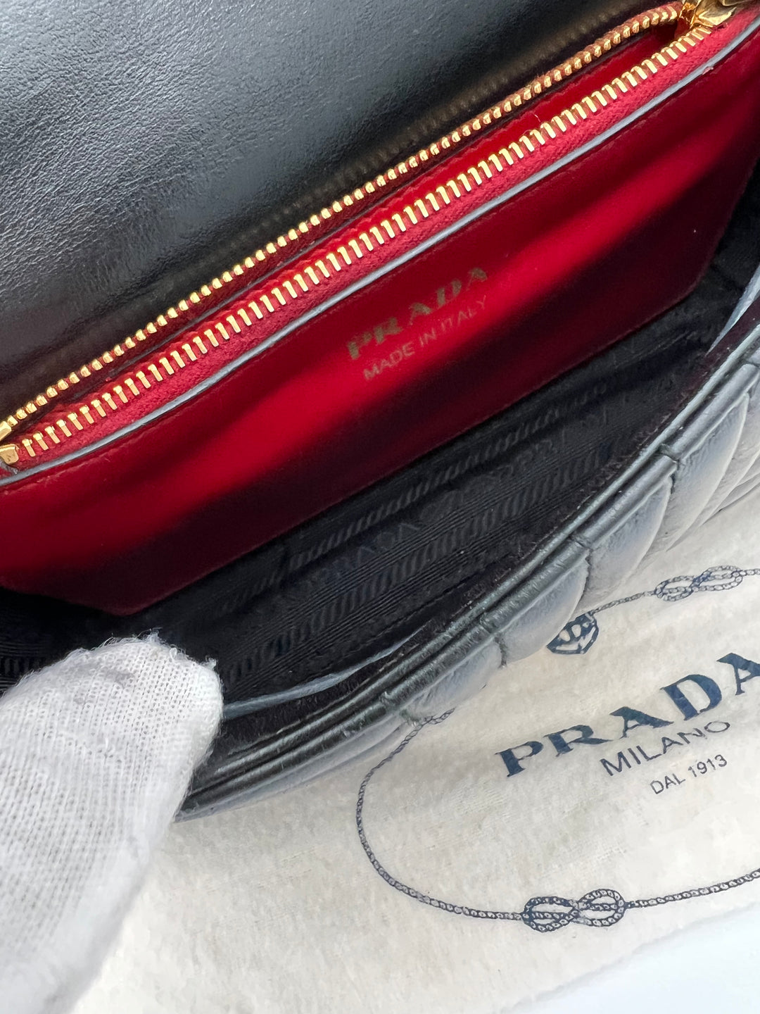 PRADA SAFFIANO DIAGRAMME SHOULDER BAG