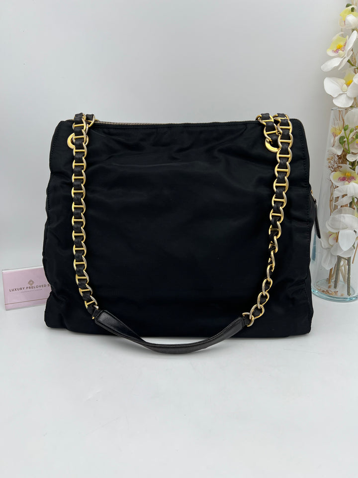 PRADA NYLON QUILTED CHAIN