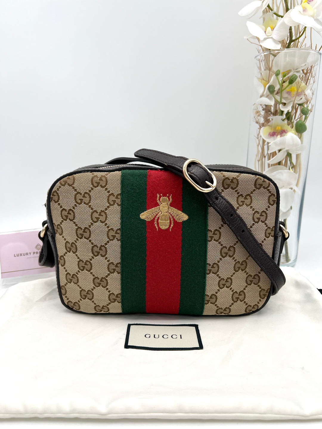 GUCCI OPHIDIA SUPREME CANVAS CAMERA BAG