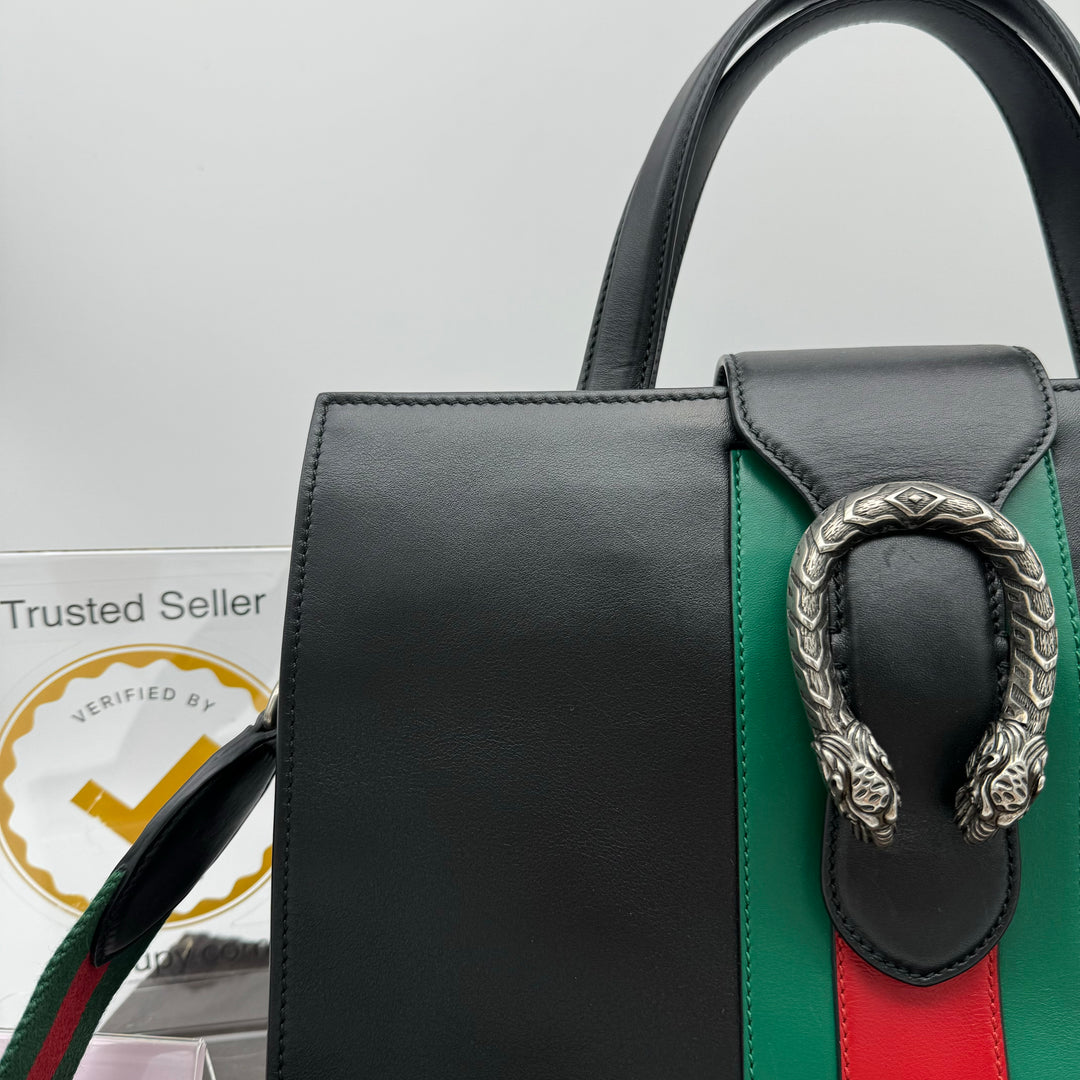 GUCCI CALFSKIN WEB STRIPE DIONYSUS