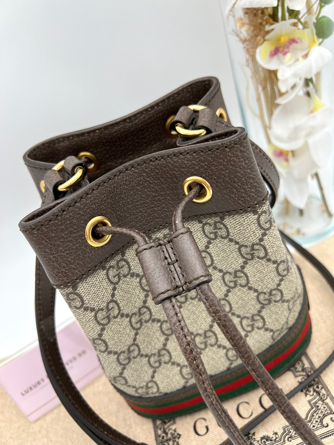 GUCCI OPHIDIA GG BUCKET CROSSBODY