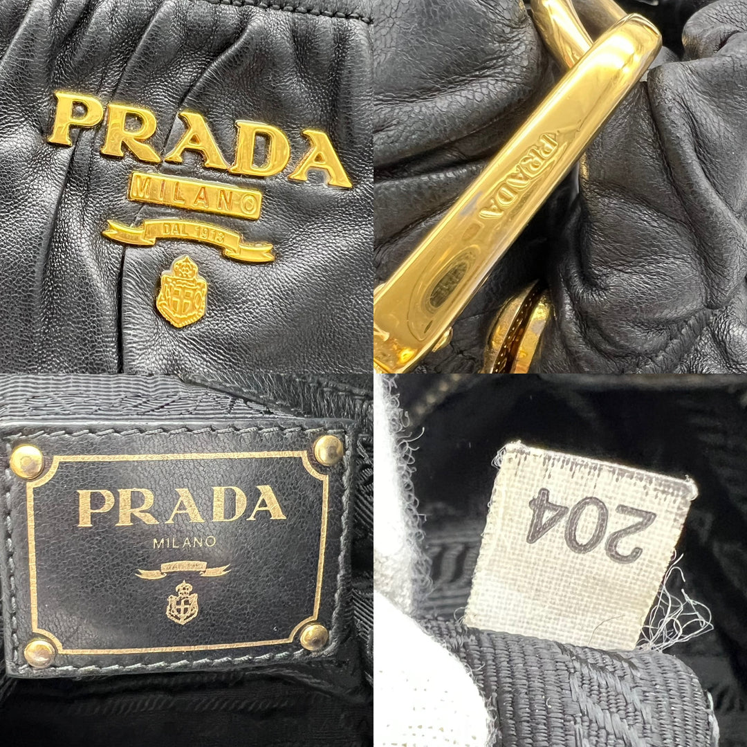 PRADA GAUFRE LEATHER SHOPPING TOTE BAG