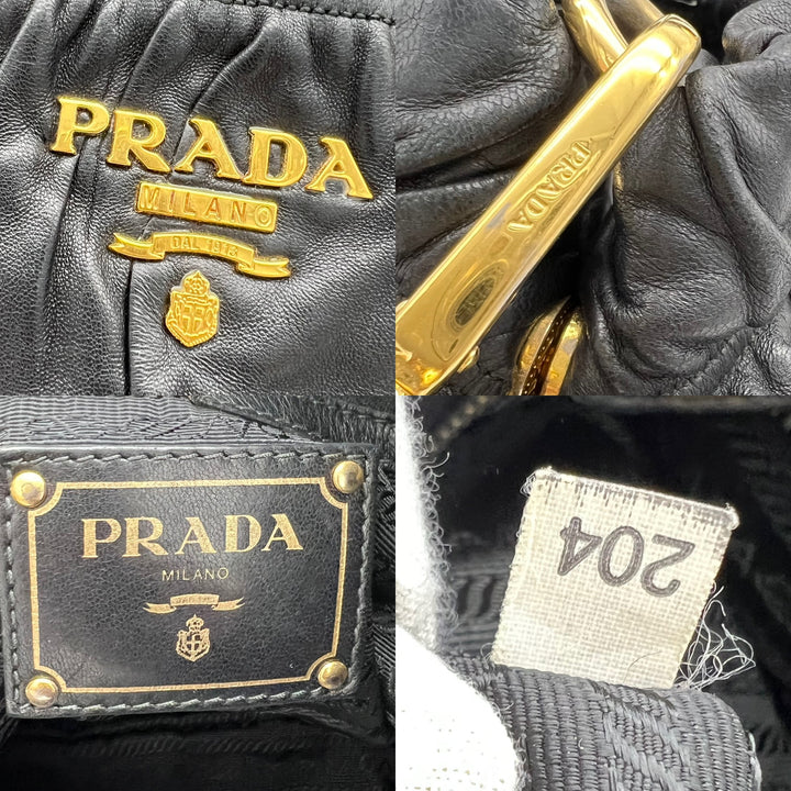 PRADA GAUFRE LEATHER SHOPPING TOTE BAG