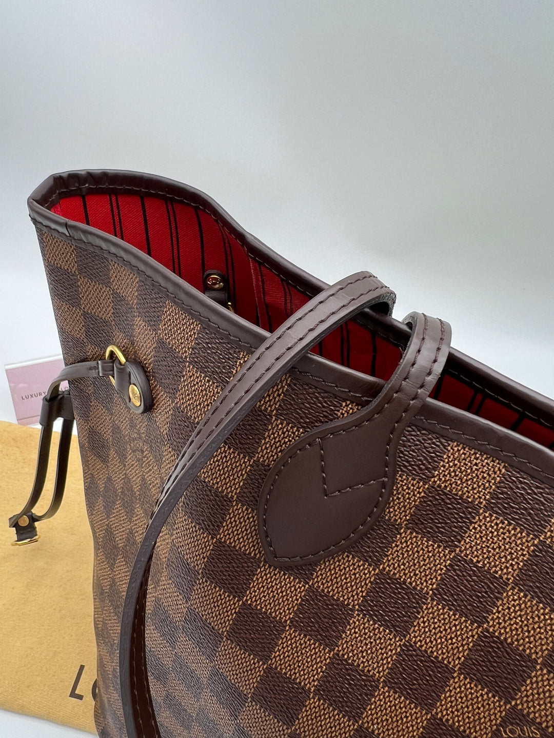LOUIS VUITTON NEVERFULL MM DAMIER W/ POUCH