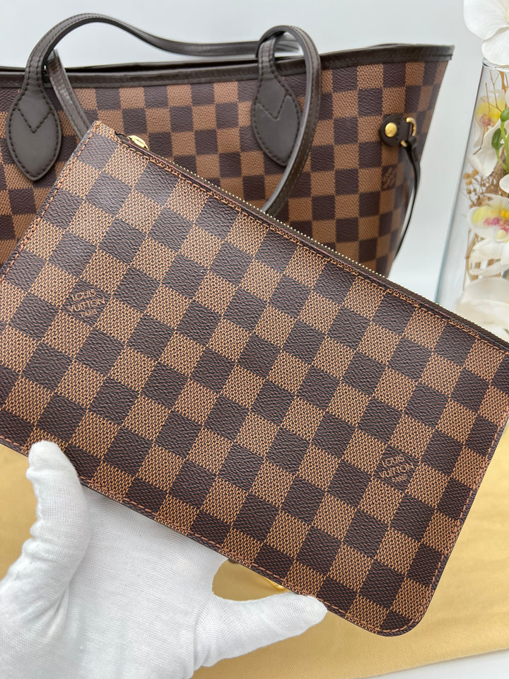LOUIS VUITTON NEVERFULL MM DAMIER W/ POUCH