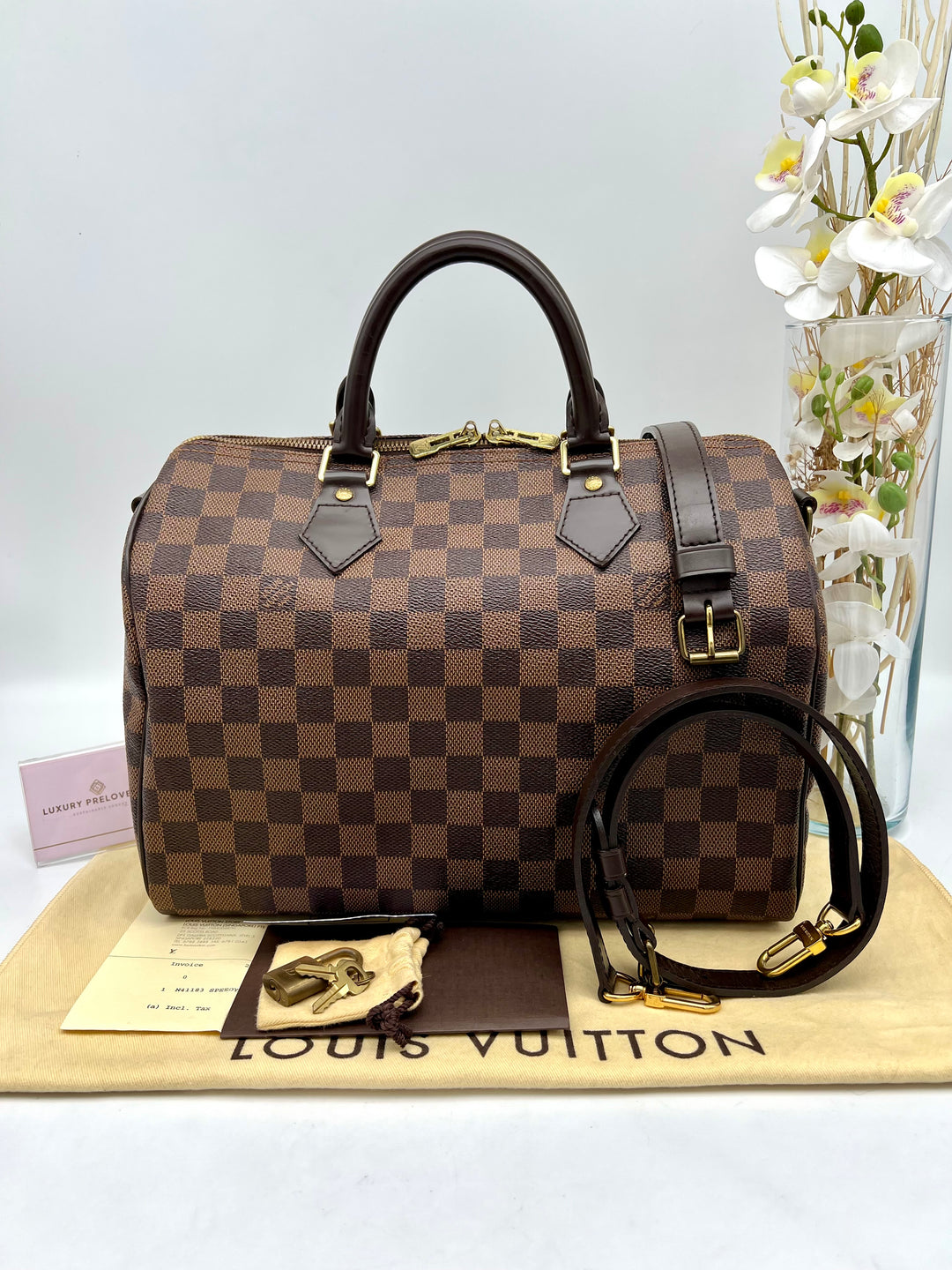 LOUIS VUITTON BANDOULIERE 30 DAMIER EBENE