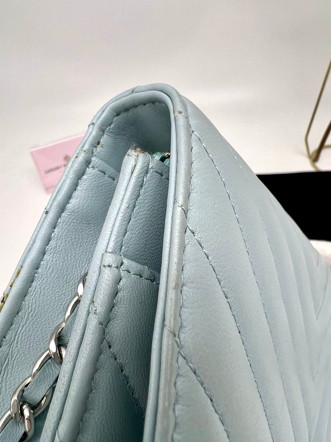 CHANEL CHEVRON WALLET ON CHAIN