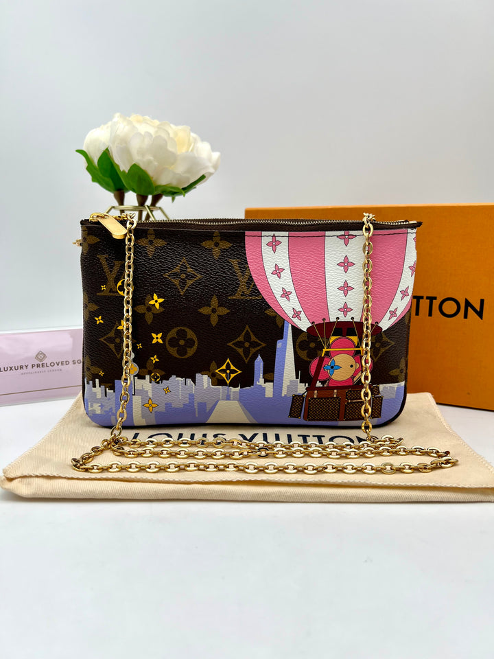 LOUIS VUITTON DOUBLE ZIP POCHETTE ( VIVIEN HOT AIR BALLOON )