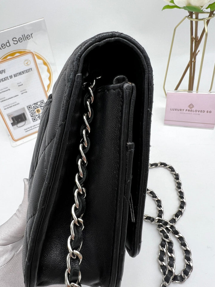 CHANEL LAMBSKIN WALLET ON CHAIN