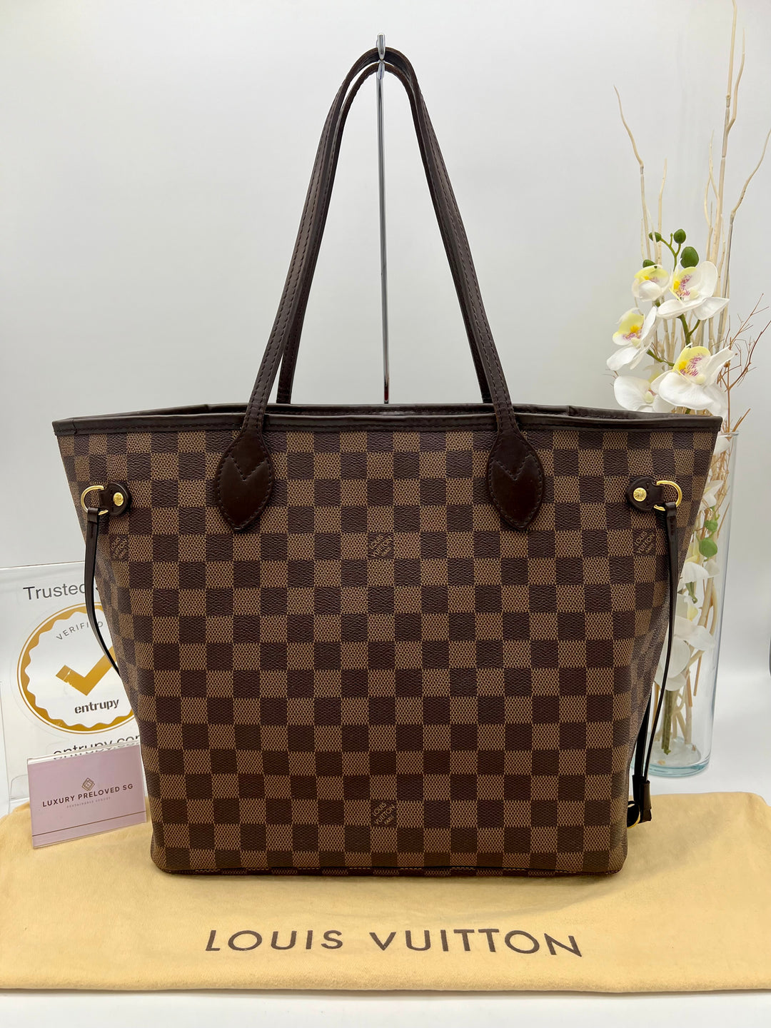 LOUIS VUITTON NEVERFULL MM DAMIER EBENE