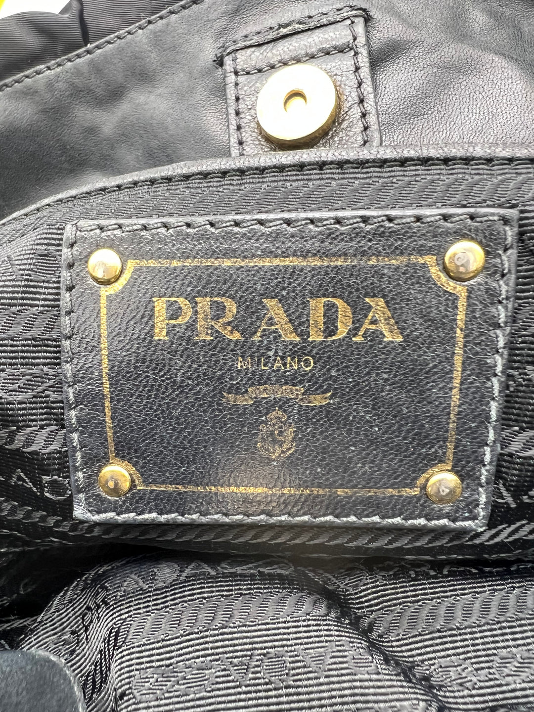 PRADA GAUFRE SHOPPING TOTE BAG