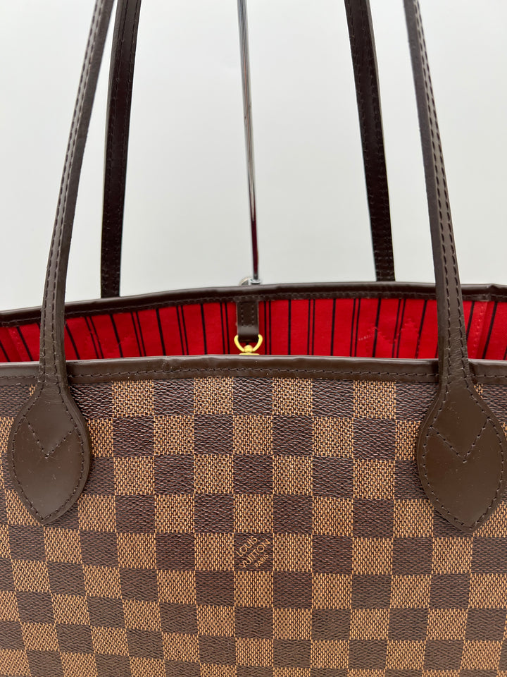 LOUIS VUITTON NEVERFULL MM DAMIER W/ POUCH