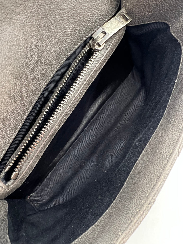 YVES SAINT LAURENT COLLEGE CHEVRON QUILTED BAG SHW MEDIUM