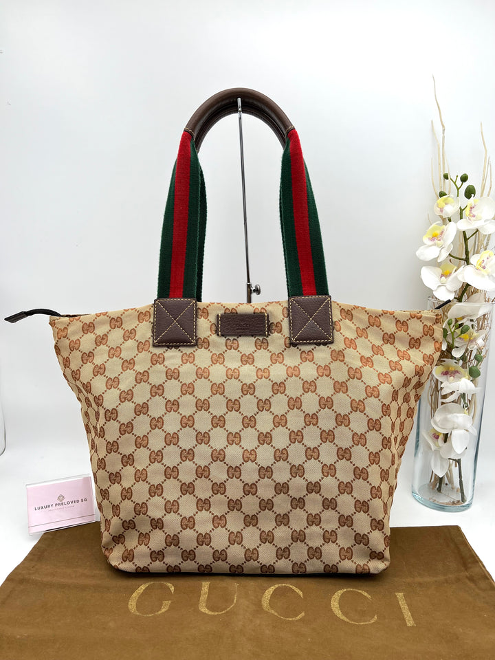 GUCCI OPHIDIA CANVAS TOTE BAG