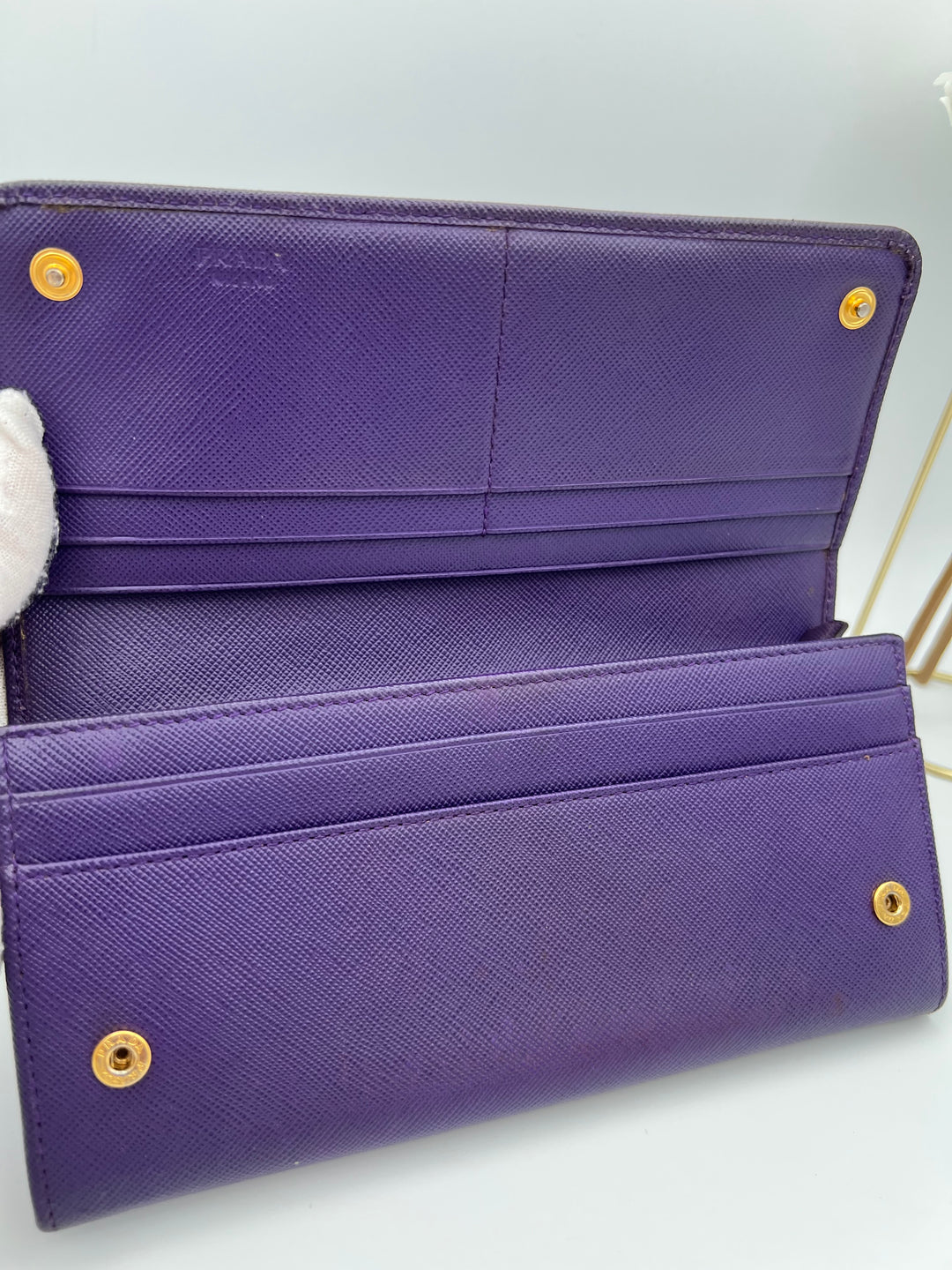 PRADA WALLET RIBBON SAFFIANO LEATHER