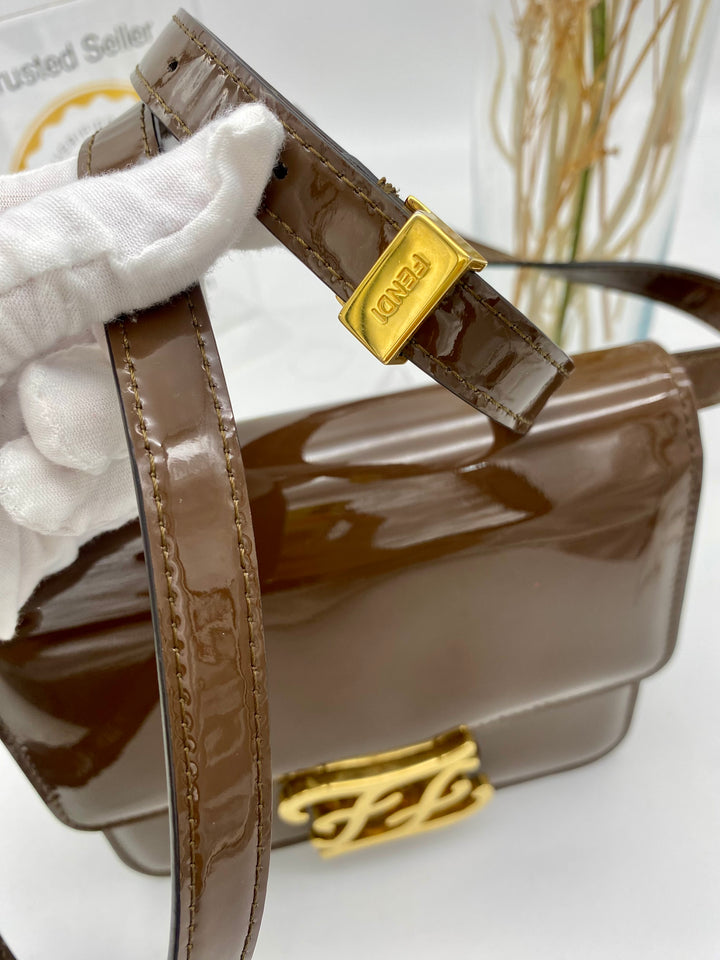 FENDI KALIGRAPHY PATENT CROSSBODY BAG