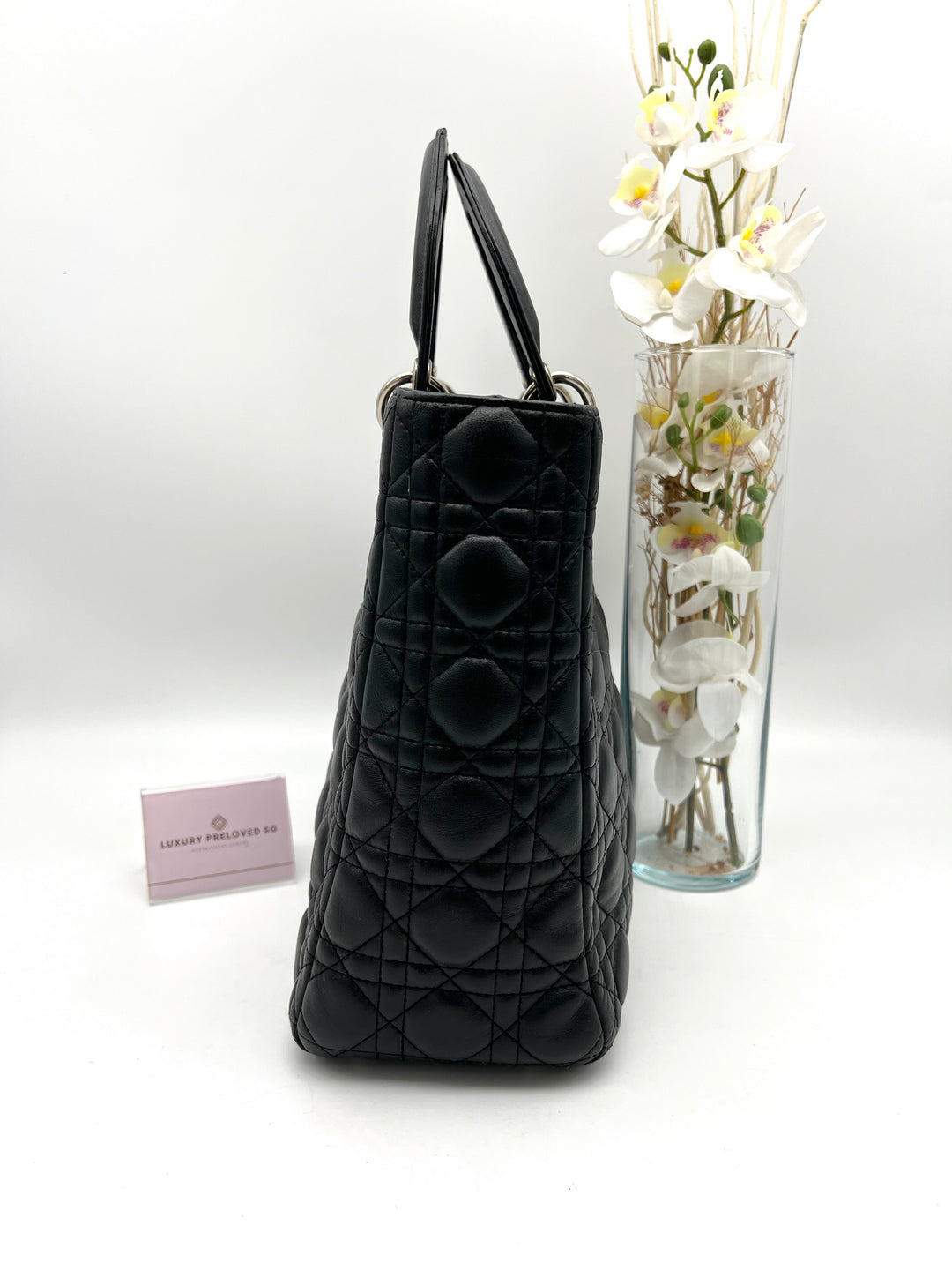 CHRISTIAN DIOR LADY DIOR LAMBSKIN LEATHER