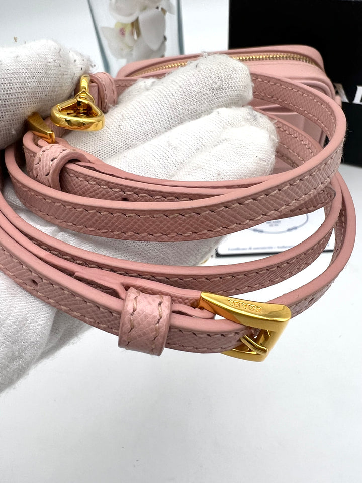 PRADA MINI RIBBON CAMERA BAG SAFFIANO PINK