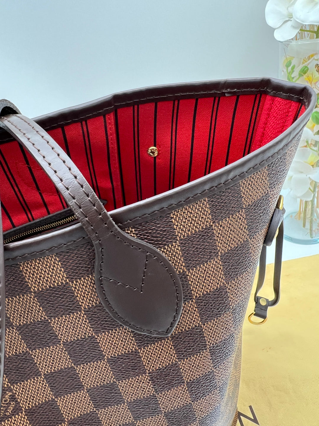 LOUIS VUITTON NEVERFULL MM DAMIER W/ POUCH