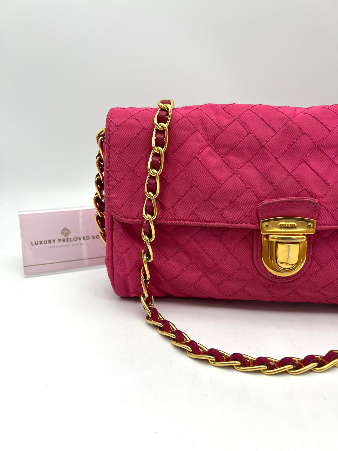 PRADA QUILTED NYLON CHAIN BAG