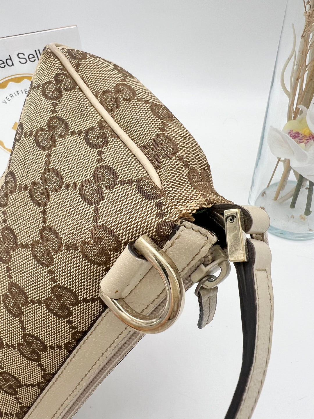 GUCCI VINTAGE GG CANVAS BAGUETTE