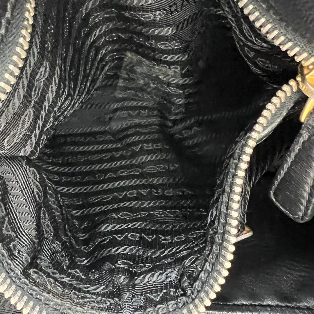 PRADA GAUFRE LEATHER SHOPPING TOTE BAG