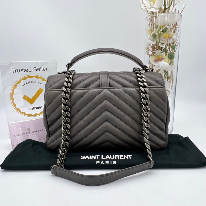 YVES SAINT LAURENT MEDIUM COLLEGE CHEVRON QUILTED WOC BAG