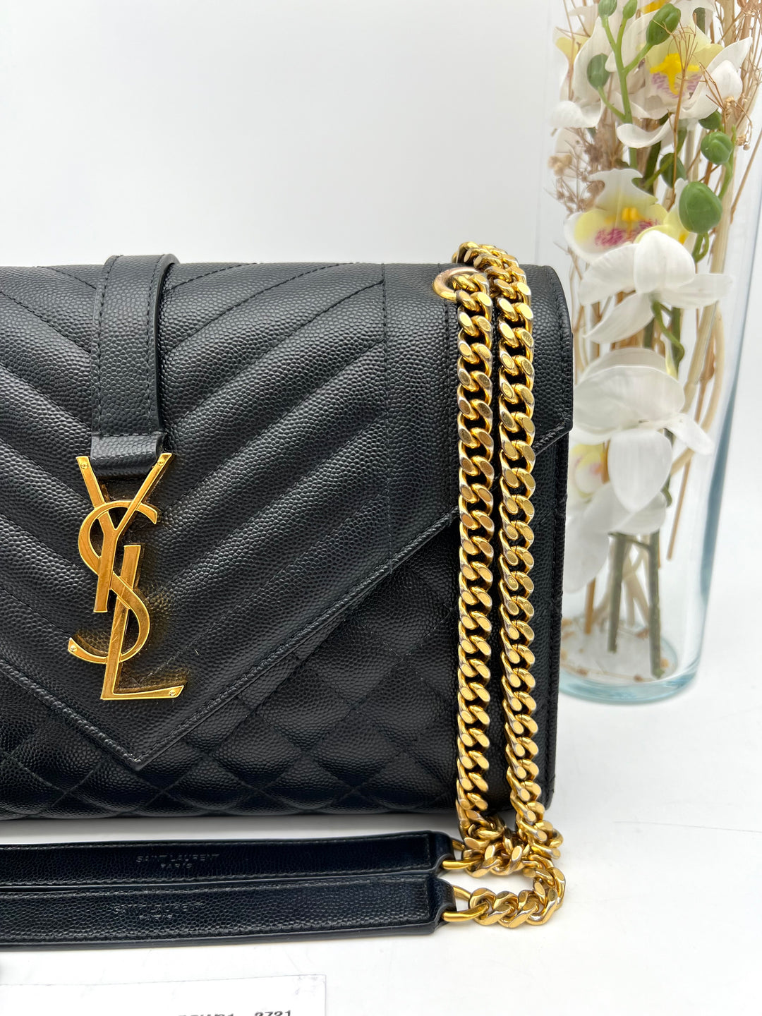 YVES SAINT LAURENT MEDIUM ENVELOPE LEATHER GHW