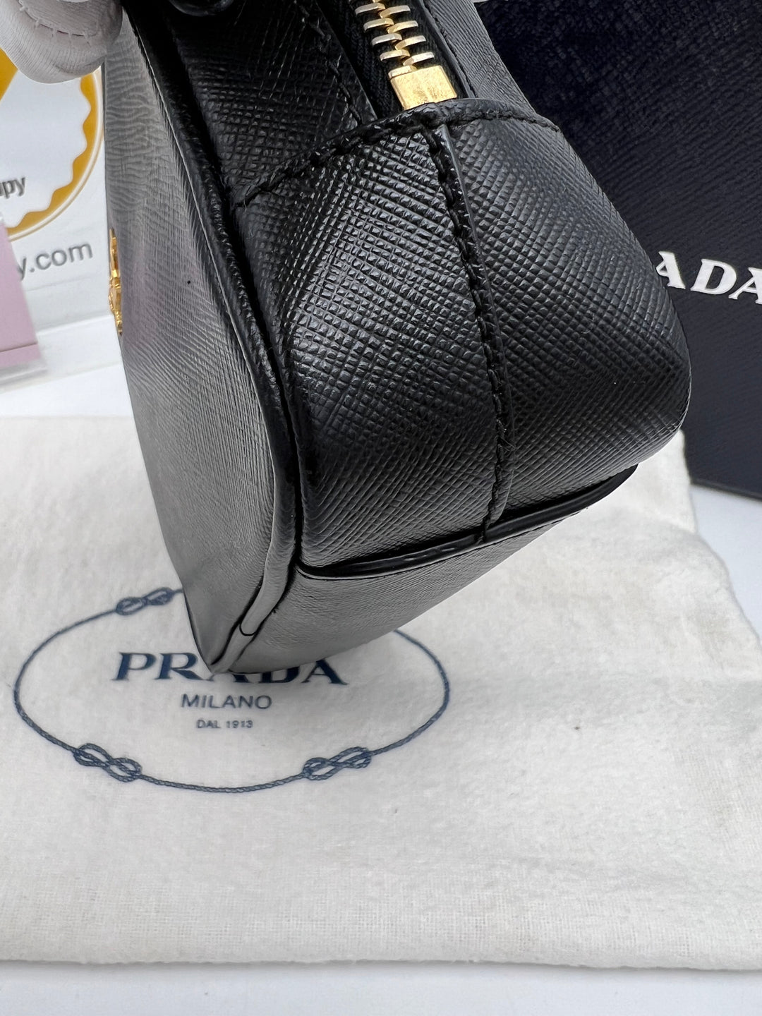 PRADA MINI CAMERA BAG SAFFIANO BLACK