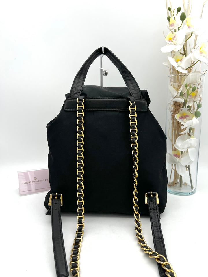 PRADA NYLON CHAIN BACKPACK