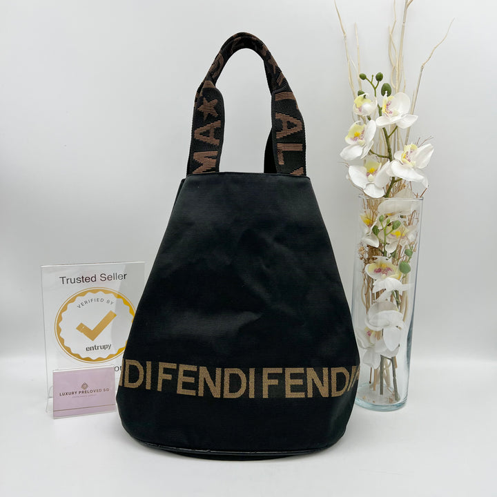 FENDI TOTE BAG NYLON BLACK